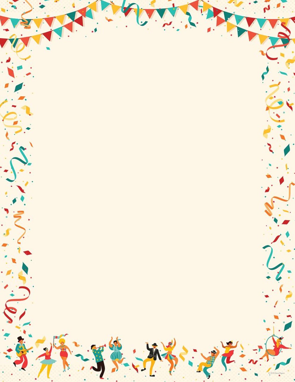 Great Papers! Mardi Gras Stationery Letterhead, Invitations and Announcements, Printer Friendly, 8.5"x11", 80 Pack